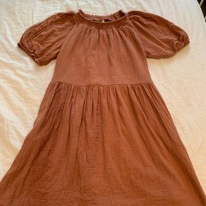 Coral Bubble Sleeve Dress